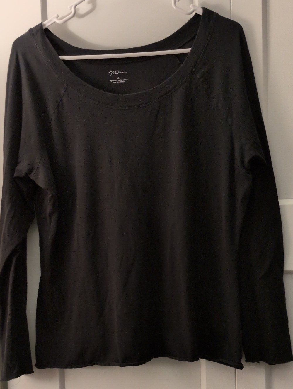 Madison Black Long Sleeve Scoop Neck Top